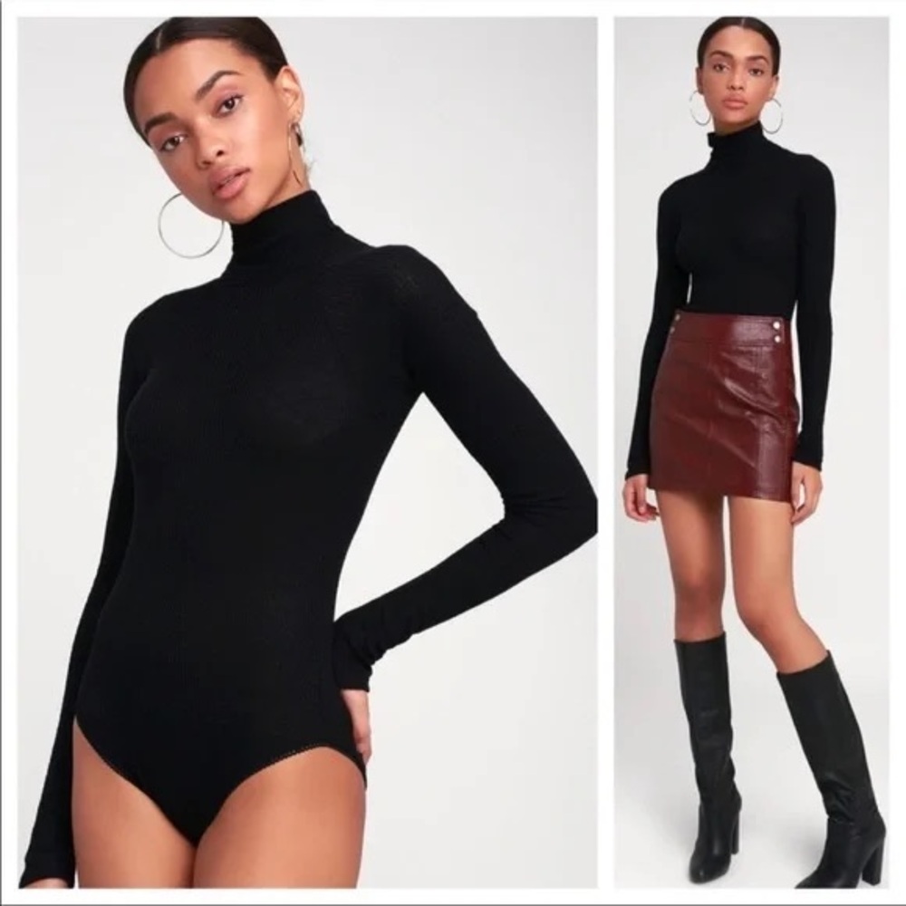 Intimately Free | Free People Black long sleeve Fitted Bodysuit (slightly sheer)